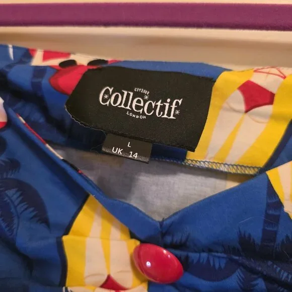 Collectif Delores Blue Pool Top L - Picture 3 of 5